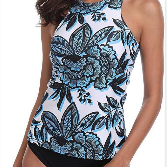Damen Sportlicher Tankini mit elegantem Schnitt und floralem Design Heidi-Mode