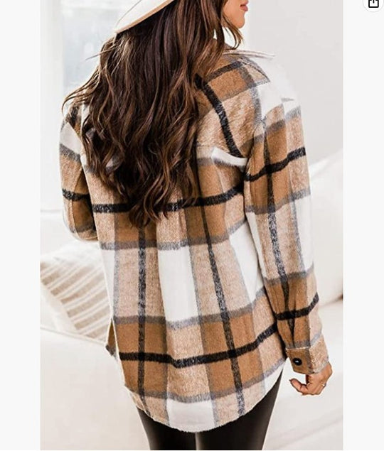 Damen Kariertes Flanellhemd Heidi-Mode