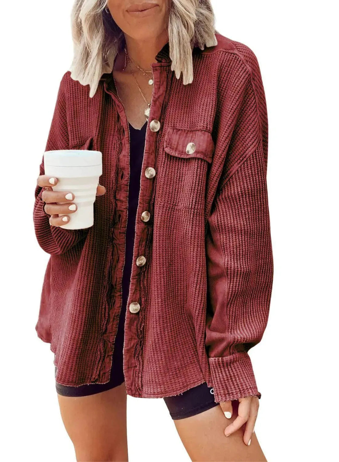 Heidi-Mode | Damen unregelmäßige Hemdjacke