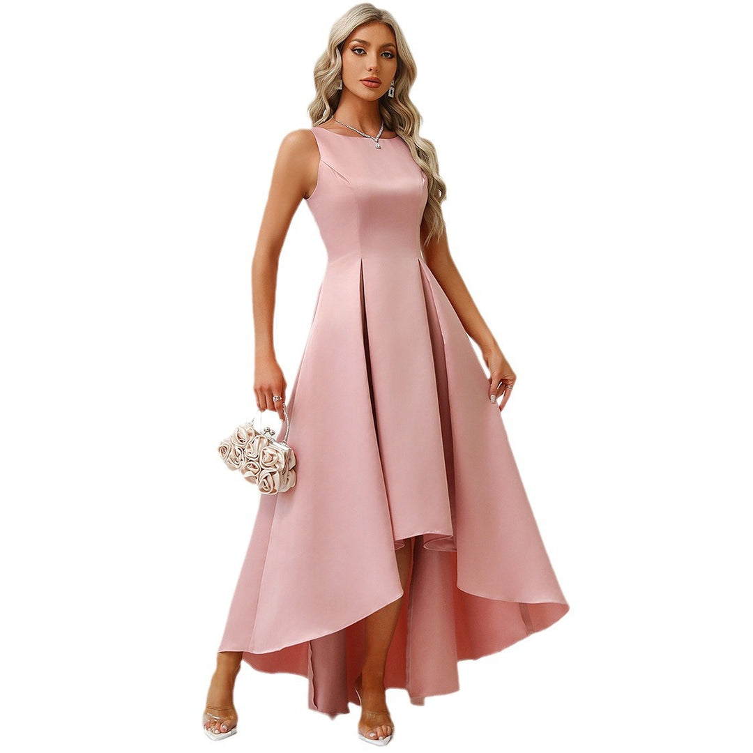 Damen Asymmetrisches Abendkleid aus satin mit Faltenwurf Heidi-Mode