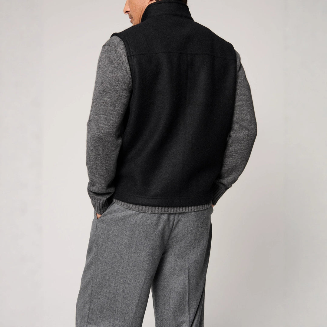 Herren warme Weste aus hochwertiger Schurwolle mit Knopfverschlüssen Heidi-Mode