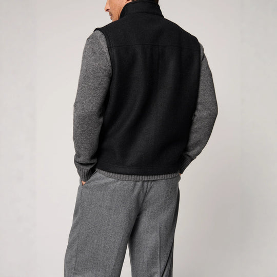 Herren warme Weste aus hochwertiger Schurwolle mit Knopfverschlüssen Heidi-Mode