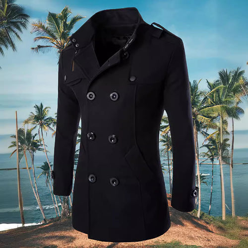 Herren eleganter Doppelreiher-Mantel mit modernen Akzenten Heidi-Mode