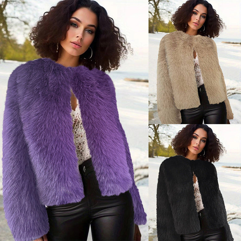 Damen Kuschelige Fleecejacke mit Lockenstruktur Heidi-Mode