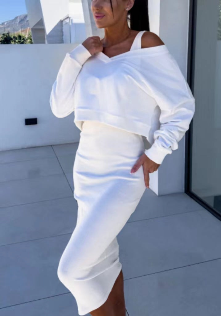 Damen elegantes Set aus Pullover und Bleistiftrock Heidi-Mode