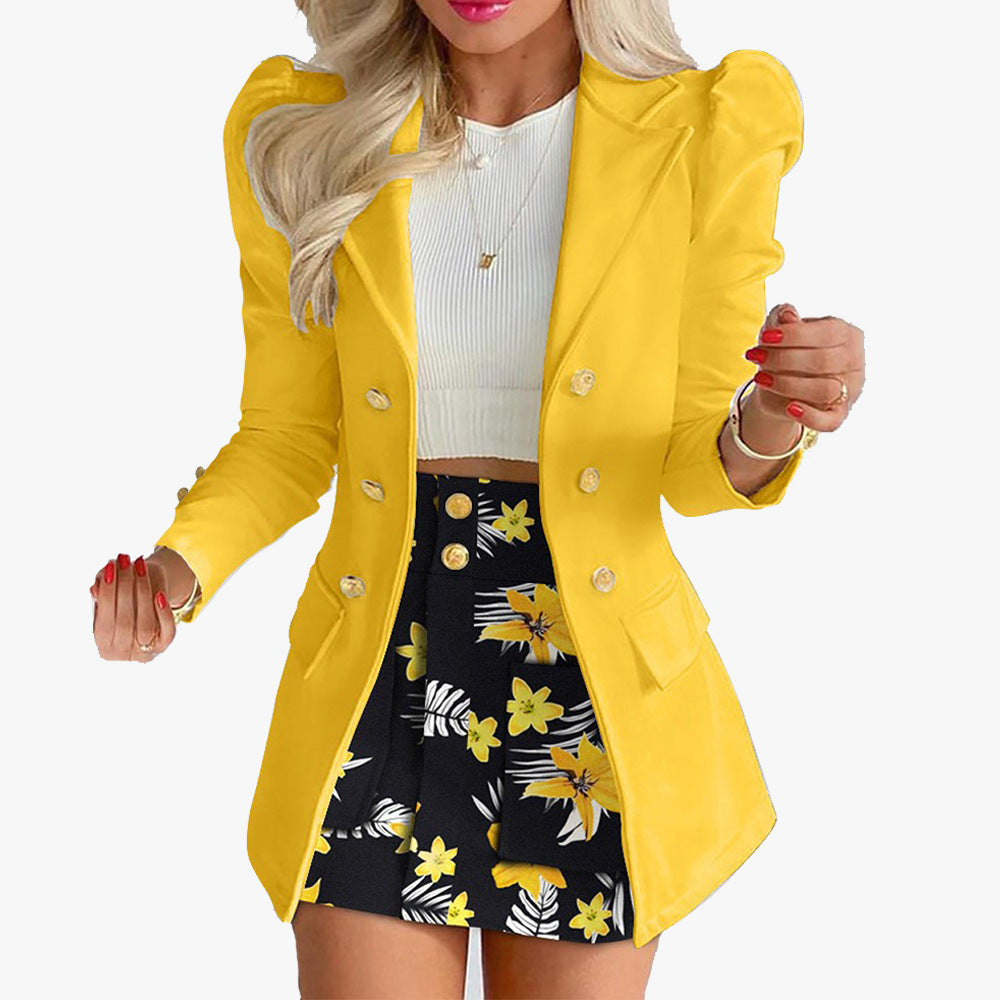 Heidi Mode | Zweiteiliges Set mit lässigem Print und langärmeligem Anzugrock