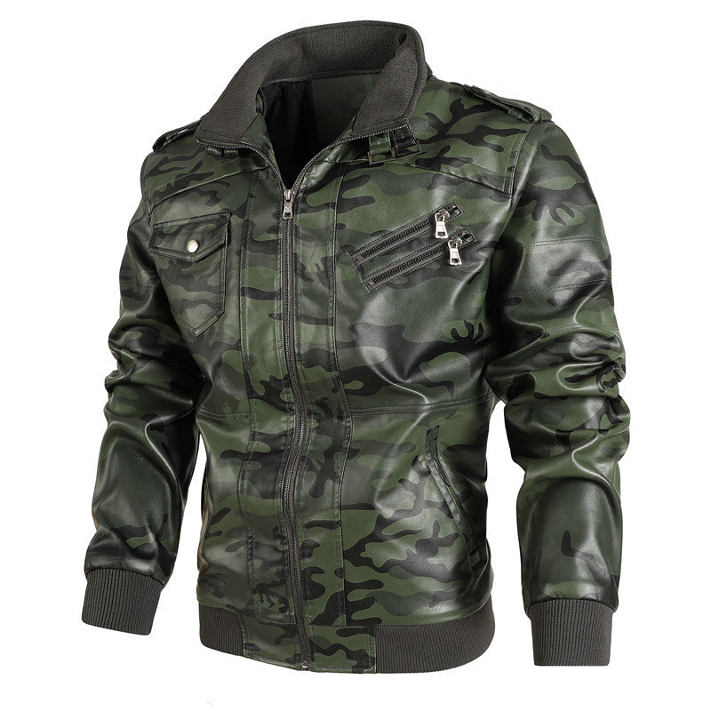 Herren camouflage Freizeitjacke mit stylischen Reißverschlusstaschen Heidi-Mode