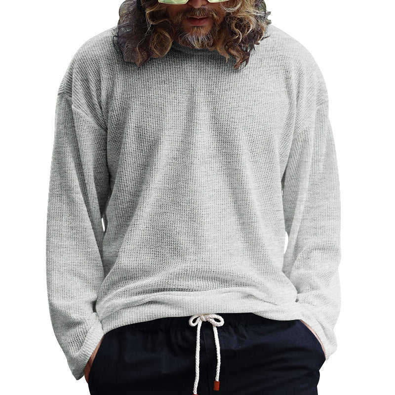 Herren Lässiges Langarmshirt aus atmungsaktivem Strukturstoff Heidi-Mode