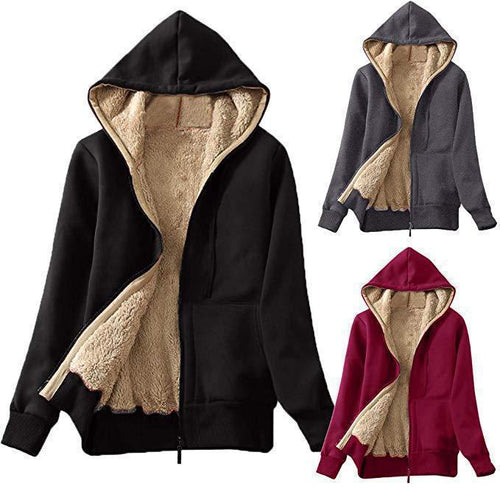 Damen Kuschelige Fleecejacke mit hohem Kragen und praktischem Reißverschluss Heidi-Mode
