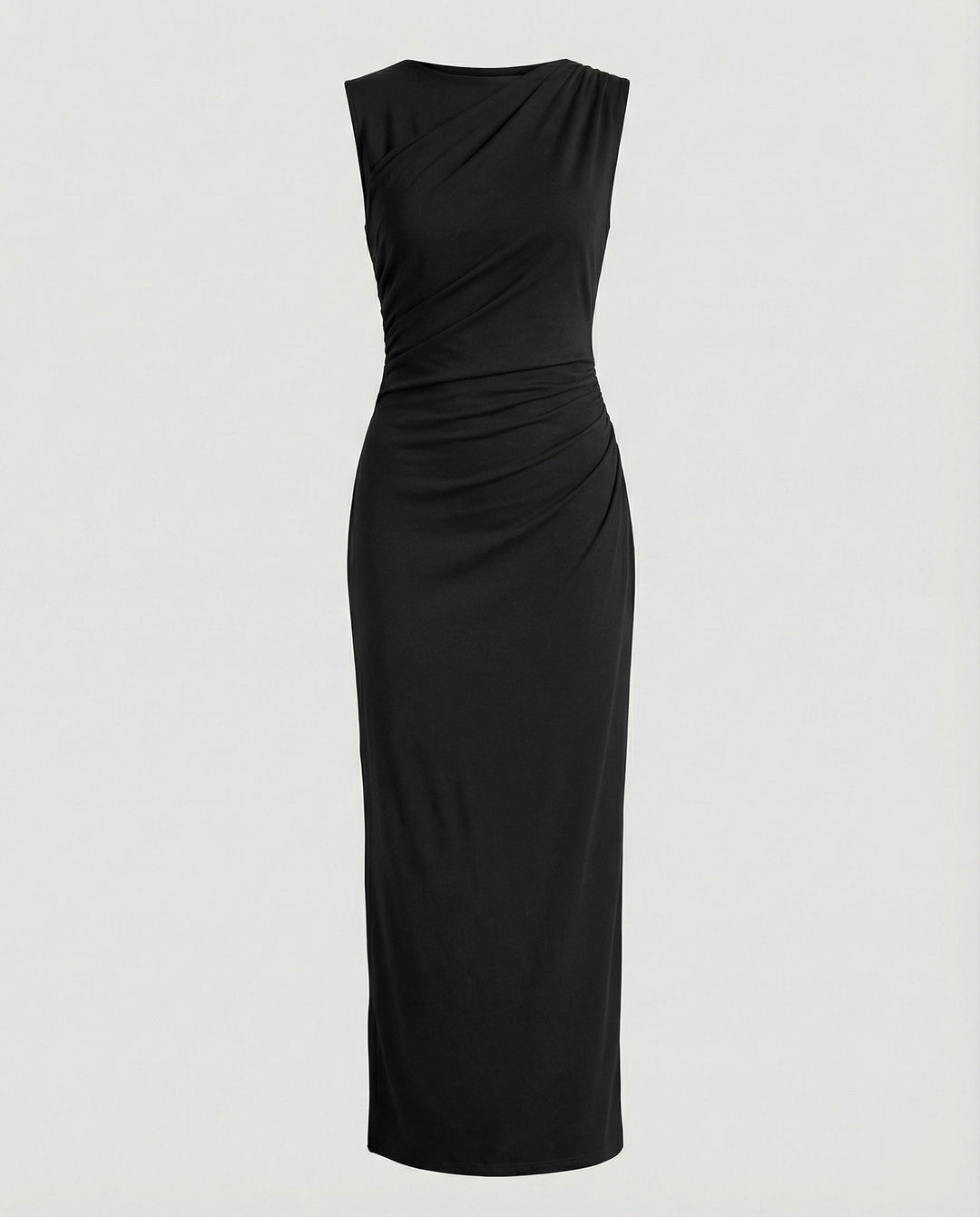 Damen Satin Maxikleid mit Drapierungen