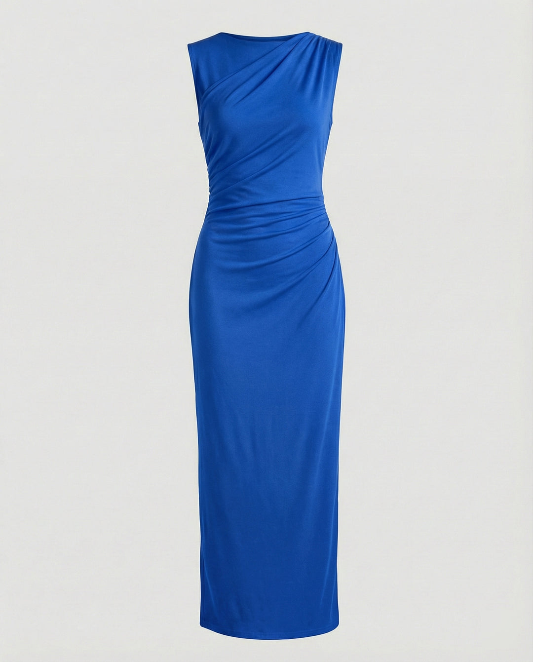 Damen Satin Maxikleid mit Drapierungen