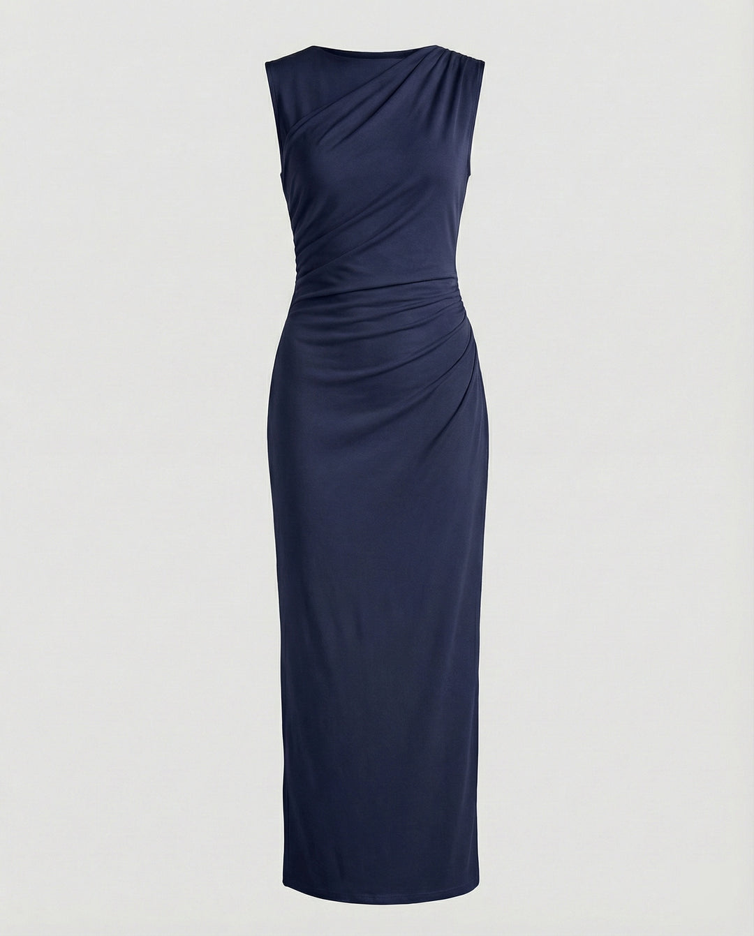 Damen Satin Maxikleid mit Drapierungen