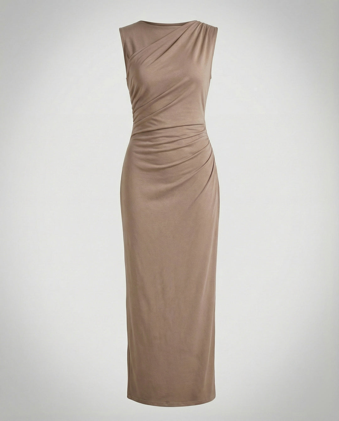 Damen Satin Maxikleid mit Drapierungen