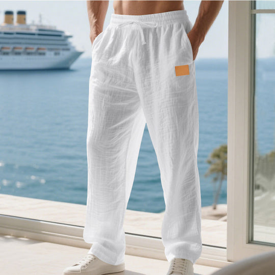 Herren Bequeme und luftige Sommerhose aus leichtem Leinenmaterial Heidi-Mode