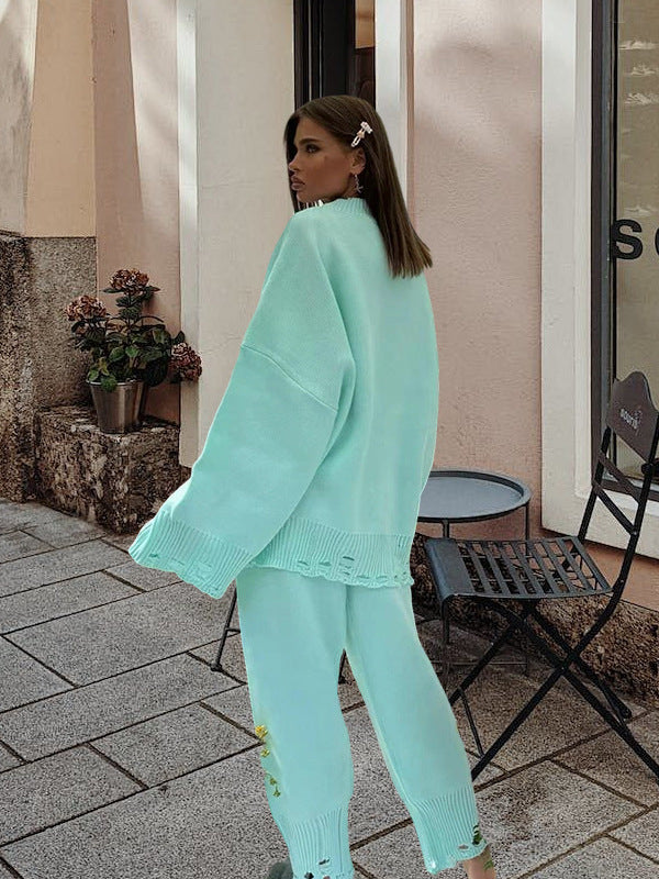 Damen Strickanzug mit oversized Schnitt und modischen Details Heidi-Mode