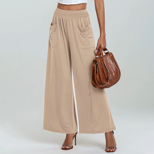 Damen Weite Hose mit elastischem Bund und Seitentaschen Heidi-Mode