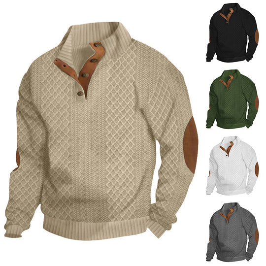 Herren Sweatshirt mit strukturiertem Strickmuster details Heidi-Mode