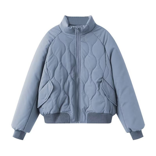 Damen Steppjacke im sportlichen Design mit hohem Kragen und elastischen Bündchen Heidi-Mode