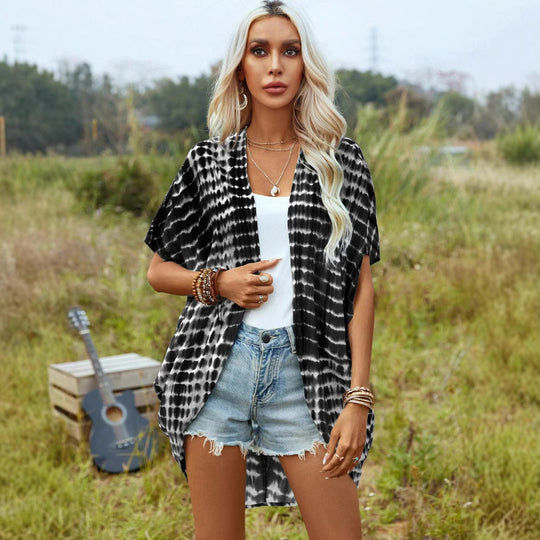 Damen Leichtes Kimono mit modernem Batikdesign Heidi-Mode