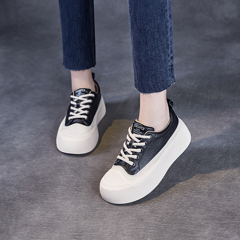 Damen Chunky Plateau Schnürsneaker mit strukturiertem Obermaterial Heidi-Mode