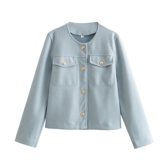 Damen moderne Jacke aus weichen Materialien mit strukturiertem Design Heidi-Mode