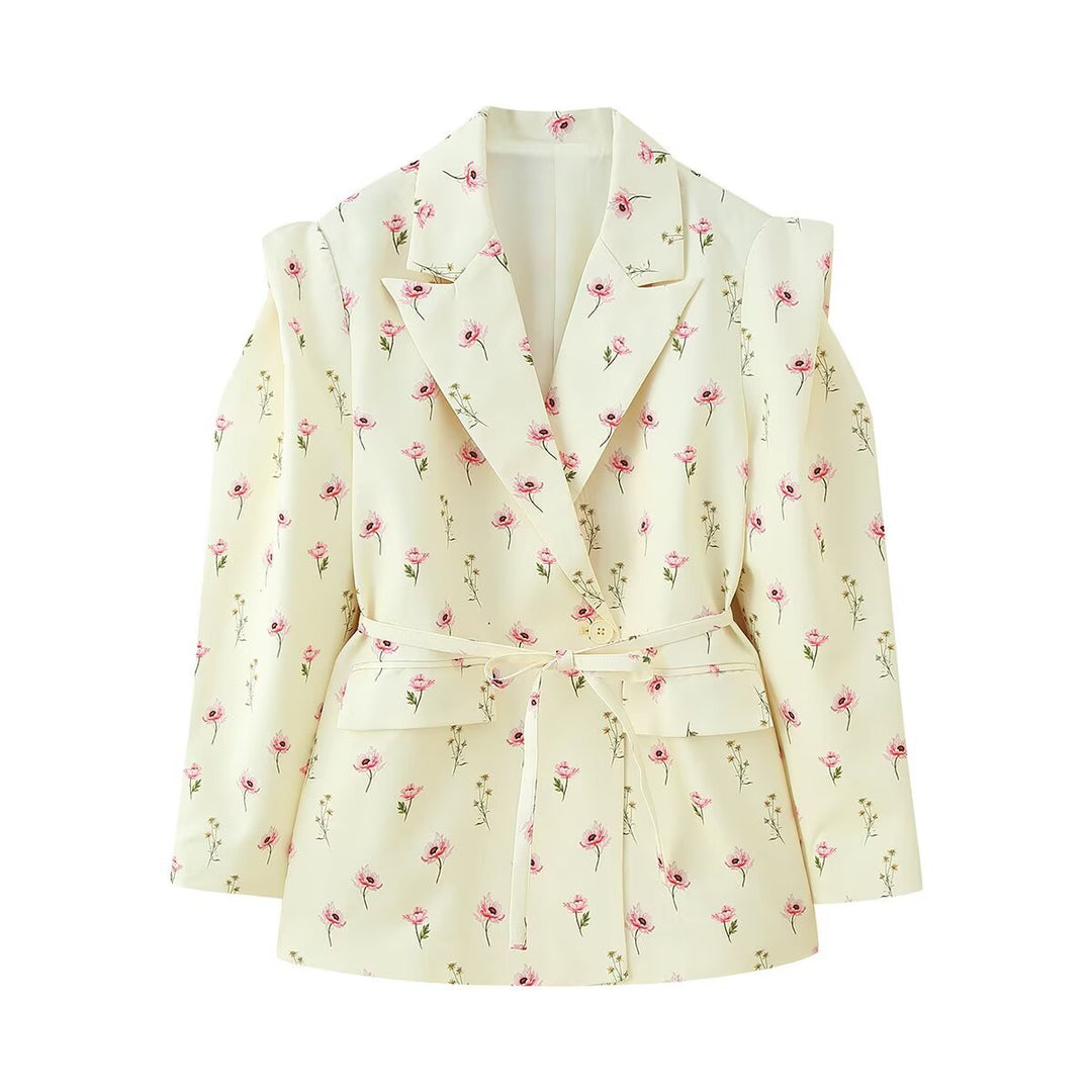 Damen eleganter Oversized-Blazer mit Gürteldetail Heidi-Mode