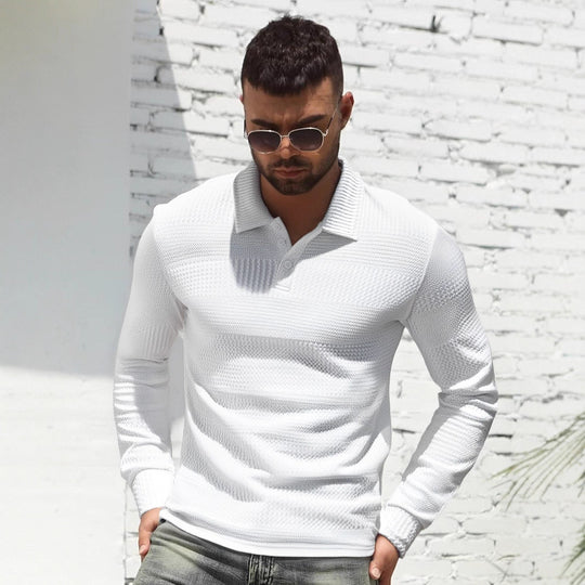 Herren Langarm Poloshirt Heidi-Mode