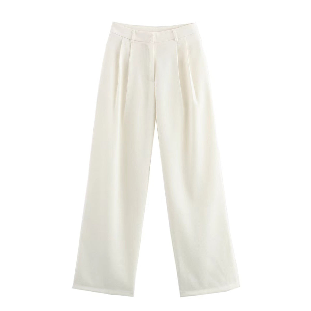 Damen Weite Palazzo-Hose mit eleganter Bundfaltenverarbeitung Heidi-Mode