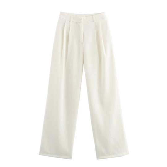 Damen Weite Palazzo-Hose mit eleganter Bundfaltenverarbeitung Heidi-Mode