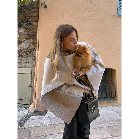 Damen modisches Oversized-Pullover mit Drapierung Heidi-Mode