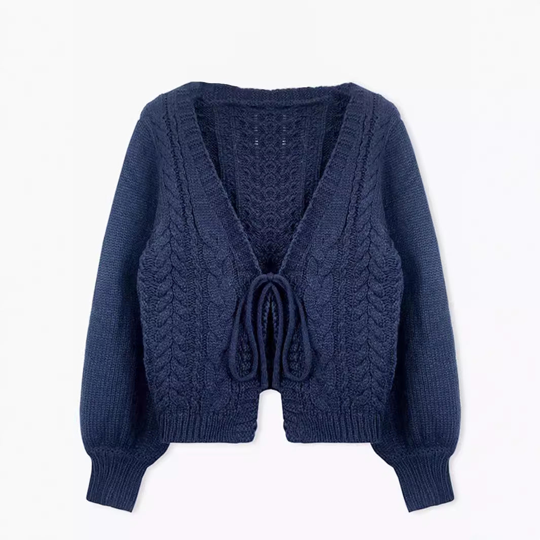 Damen Grobstrickjacke mit tailliertem Schnitt Heidi-Mode