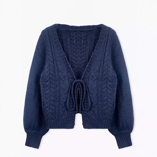 Damen Grobstrickjacke mit tailliertem Schnitt Heidi-Mode
