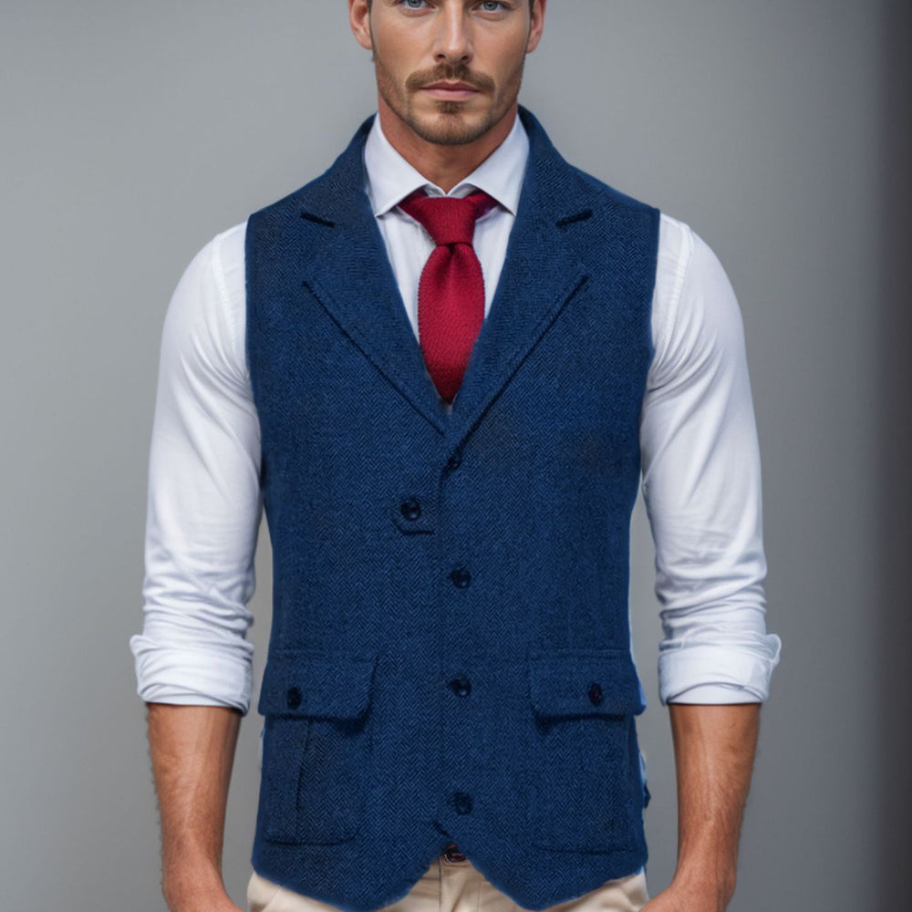 Herren elegante Weste im Hahnentrittmuster Heidi-Mode