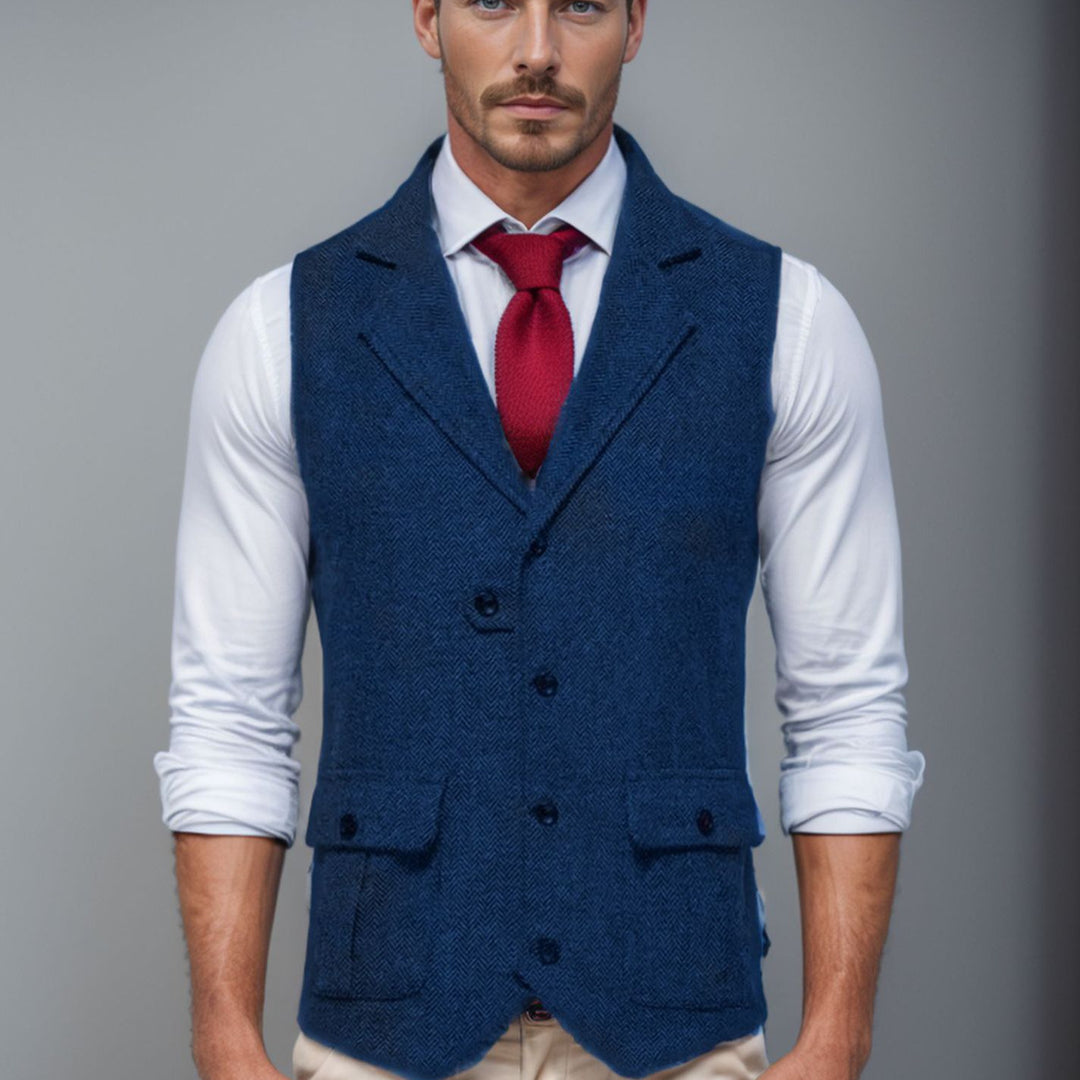 Herren elegante Weste im Hahnentrittmuster Heidi-Mode