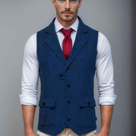 Herren elegante Weste im Hahnentrittmuster Heidi-Mode