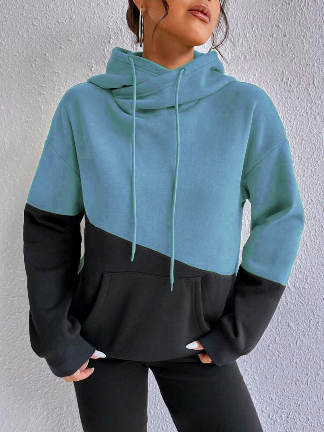 Damen Hoodie mit hochgeschlossenem Kragen Heidi-Mode