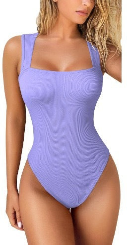 Damen Schwimmanzug mit quadratischem Ausschnitt und bequemen Trägern Heidi-Mode
