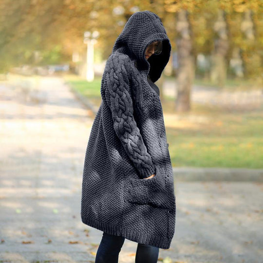 Heidi-Mode | Damen Lange Jacke Mit Kapuze