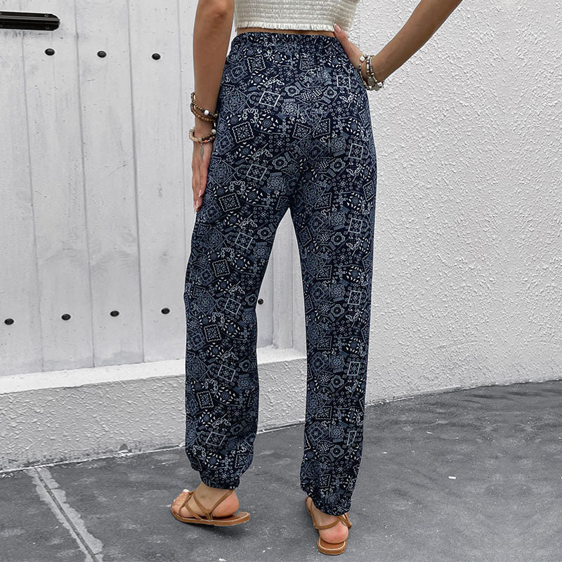 Damen Lockere Haremshose mit elastischem Bund und seitlichen Taschen Heidi-Mode