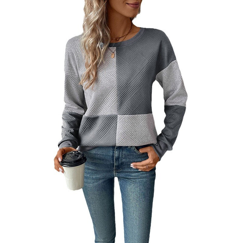 Damen Lässiger Sweatshirt mit modernen geometrischen Mustern Heidi-Mode