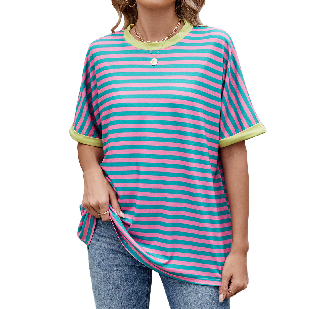 Heidi Mode | Gestreiftes kontrastierendes T-Shirt