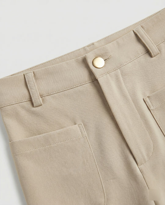 Damen Weite Stoffhose Damen mit Taschen