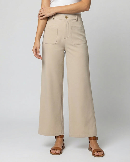 Damen Weite Stoffhose Damen mit Taschen