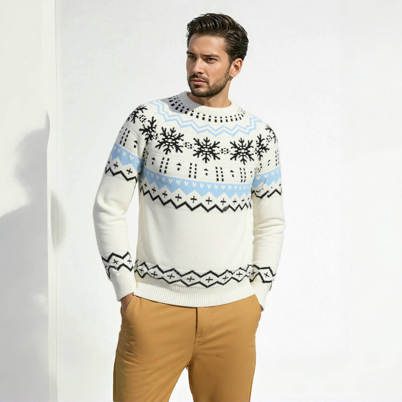 Herren Strickpullover mit winterlichem Muster Heidi-Mode