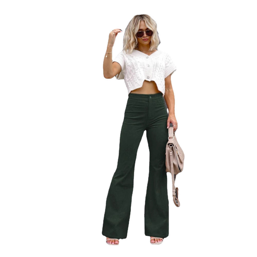 Damen Flared Jeans mit hohem Bund und tailliertem Schnitt Heidi-Mode