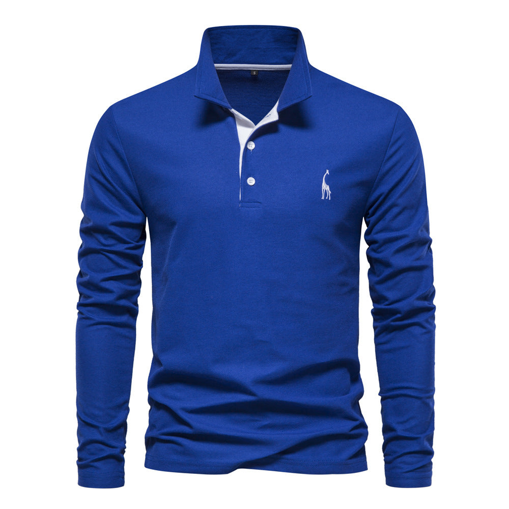 Herren Langarm Poloshirt mit modernem Kragen und atmungsaktiver Baumwollqualität Heidi-Mode