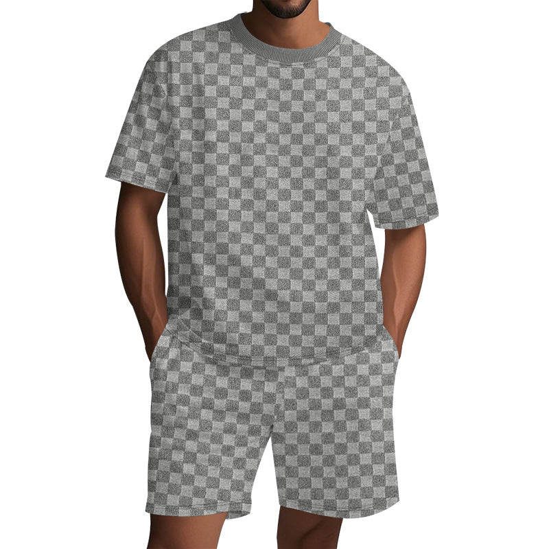 Damen Freizeit-Set mit strukturiertem T-Shirt und Shorts Heidi-Mode