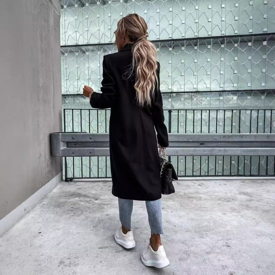 Damen eleganter Wollmantel im Oversized-Stil Heidi-Mode