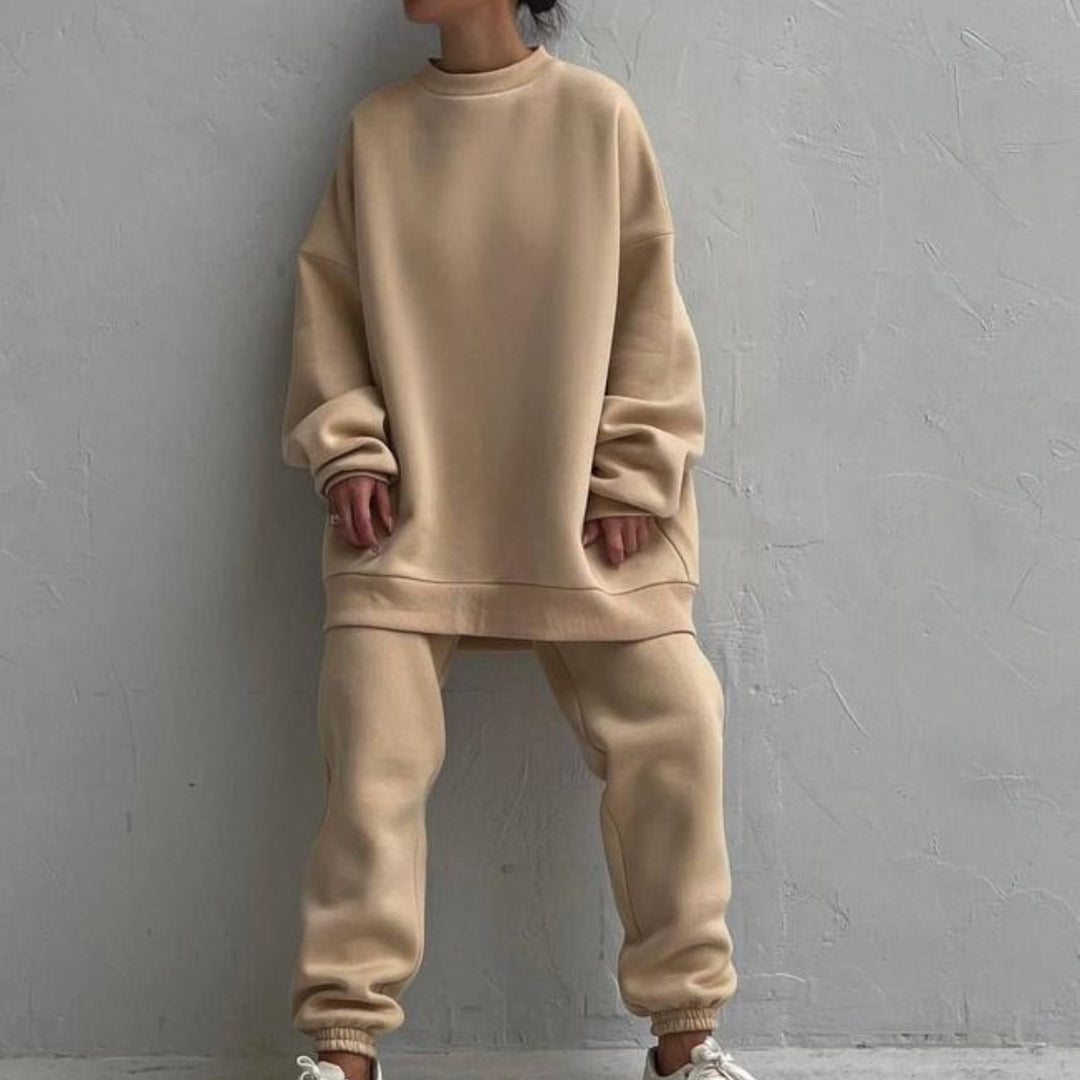 Damen Oversized Sweatset mit hohem Kragen und extra weitem Schnitt Heidi-Mode