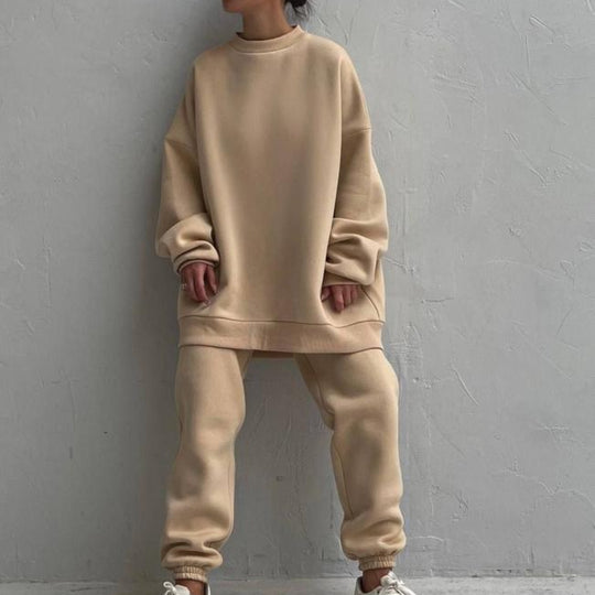 Damen Oversized Sweatset mit hohem Kragen und extra weitem Schnitt Heidi-Mode
